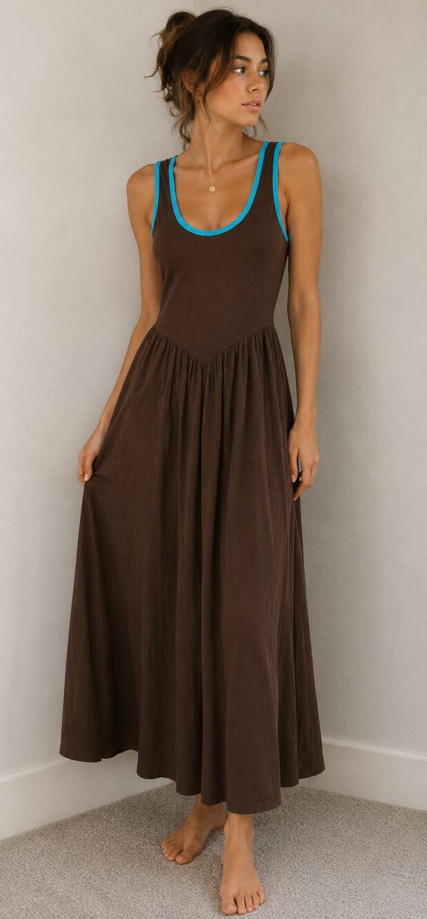 NWT ASOS DESIGN Y2K Two Tone Maxi Dress Women's Size 4